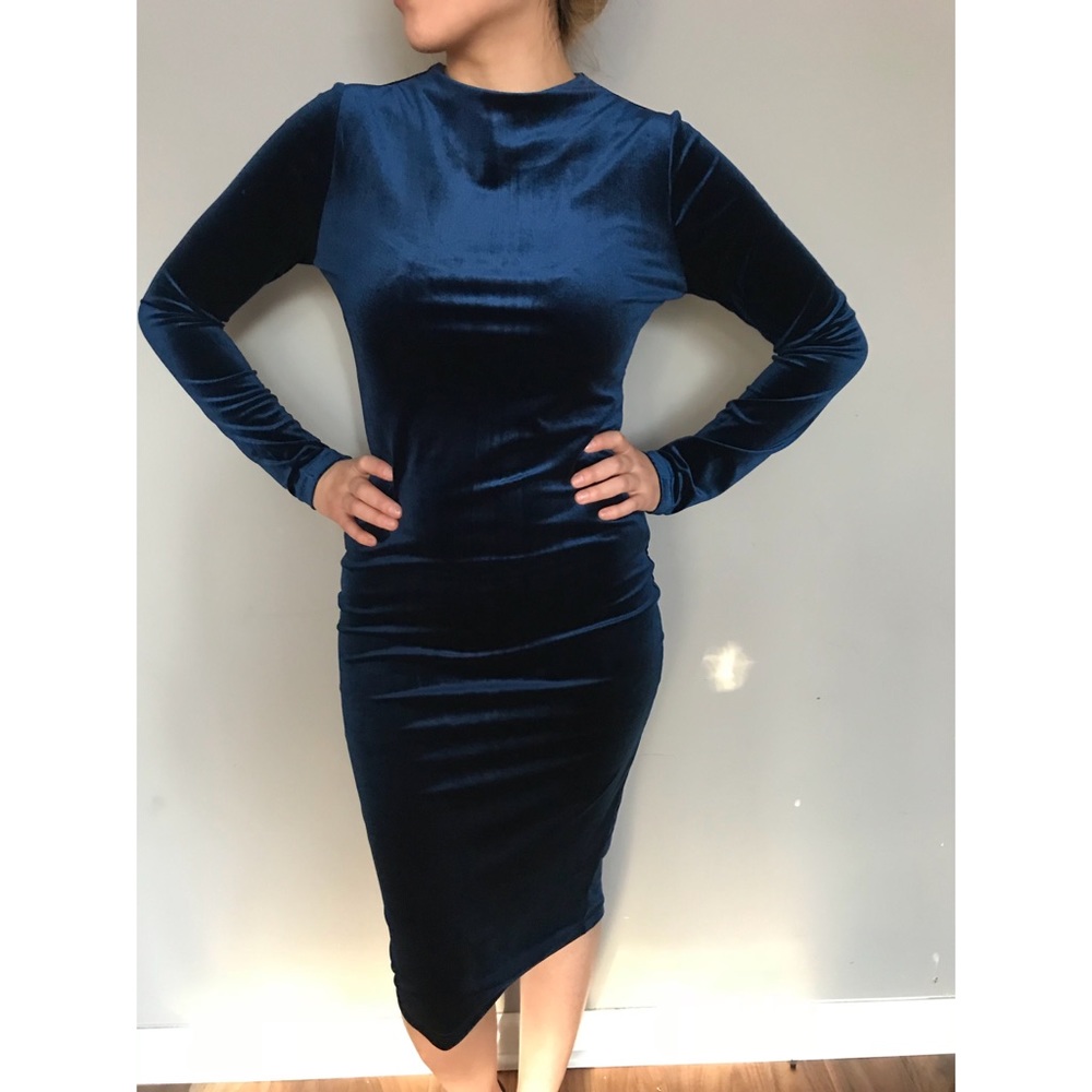 Sapphire Blue Velvet Dress